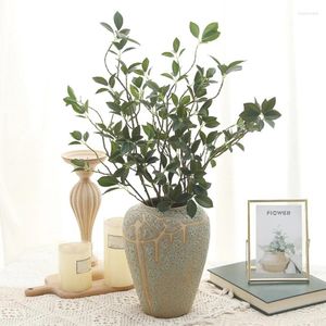 Decorative Flowers Artificial Green Long Branches Leaves For Fake Plants Arrangement Accessories Wedding Home Indoor Outdoors DIY Decoration