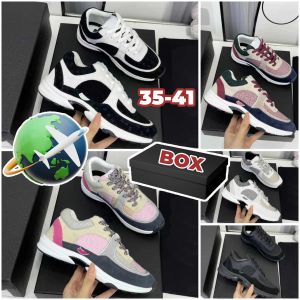 designer shoes Running shoes Casual shoes Trainers women platform Travel chanelliness sneaker 100% cowhide fashion lady Letters Flat men gym leather