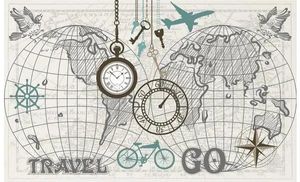 Wallpapers photo wallpaper for walls Vintage European travel nautical round the world map background wall