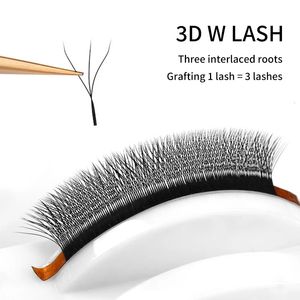 Fãs de beleza premada de beleza Extensão de delineamento W estilo Faux Mink Natural Bloom Lash Volume de floração automática Cílios 231227