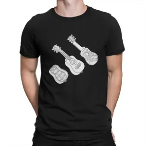 Herren-T-Shirts, Gitarrenbauer-Gitarre, Struktur, Strichzeichnung, T-Shirts, Herren-T-Shirt aus reiner Baumwolle, akustisches elektrisches Kurzarm-T-Shirt