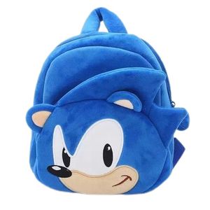 Sıcak 25cm Satış Sonic Kirpi Sırt Çantası Oyunu Anime Ana Anaokulu Çocuk Plushie Bag Yumuşak Peluş Para Çantası Çocuklar Okul Çantası Oyuncaklar