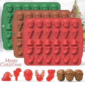 30 hål jul bakning mögel silikon choklad mögel pepparkakan man xmas träd snögubbe handskar gummi godis mögel diy bakverktyg q857