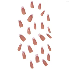 Künstliche Nägel, weiße Spitzen, rosa, künstlich, bequem und bequem zu tragen für den täglichen Gebrauch durch Maniküristen