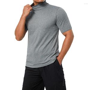 Homens camisetas Homens Básicos Camisetas Manga Curta Pulôver Tops Cor Sólida Slim Fit Gola Tee Masculino Primavera Roupas de Verão