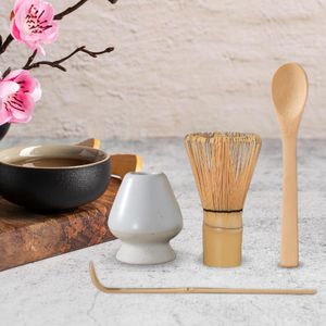 TeAware Setleri 3/4pcs Matcha seti bambu çırpma kepçesi seramik kase ev çay yapım araçları aksesuarlar çay doğum günü hediyeleri