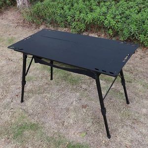 Mobili da campeggio Tavolo pieghevole da esterno Lega di alluminio Portatile regolabile Sollevamento leggero BBQ Picnic Campeggio tattico