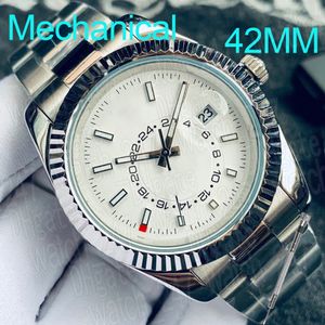 Relógio masculino movimento mecânico automático pequeno mostrador pode girar relógios casuais pulseira de aço inoxidável 316 42mm relógio de pulso à prova d'água presente de aniversário