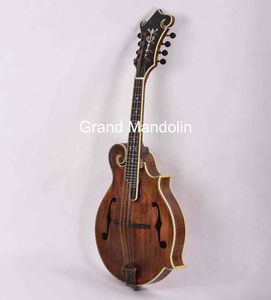 Özel el yapımı f tarzı mandolin katı ladin üst ve alevli akçaağaç arka tarafı OEM hizmeti kabul et