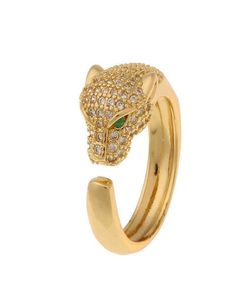 Fan Bingbing039s same Kajia inlaid adjustable head of diamond light luxury style personalized leopard opening ring5451194