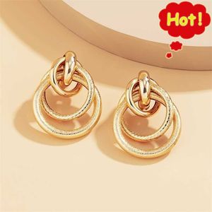 Stud Dangle Chandelier Designer Jewelry Dangle Earrings Geometric Serpentine Hoop Stylish Metal Wrap Multi-layer Earring