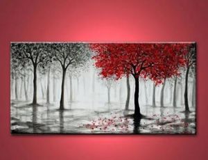 Pinturas emolduradas bela paisagem preto e branco pintura a óleo sobre tela 100% pintado à mão arte de parede árvore casa sala de estar decoração fotos