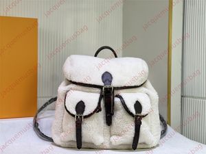 Mochila mochilas designer macio lambswool saco de escola m23384 mulheres mochila sacos de livro luxo ao ar livre senhoras de alta qualidade ombro crossbody satchels bolsa