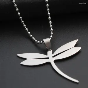 Pendant Necklaces 10 Stainless Steel Flying Dragonfly Charm Necklace Small Insect Animal Beneficial Bee Girl Chain Jewelry