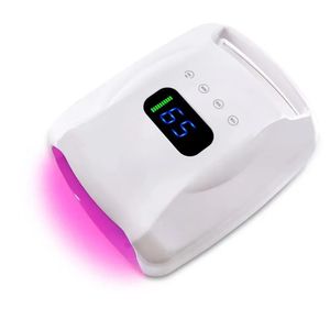 96W Recarregável Prego UV LED Lâmpada Luz Vermelha Gel Baker Manicure Máquina Pedicure Lâmpadas Sem Fio 231226