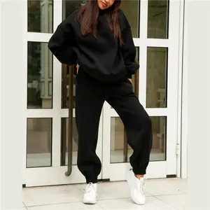 Hoodies femininos jodimitty 2 peças roupas calças grandes casual esporte terno primavera dois conjunto mulher outono agasalho