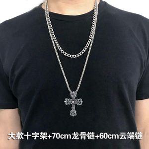 Designer ch Cross Luxury Chromes Pendant Necklace Men's Retro Trendy Titanium Steel Long Sweater Chain Personalized Heart Neckchain Lover Gift Ny 2024 797a