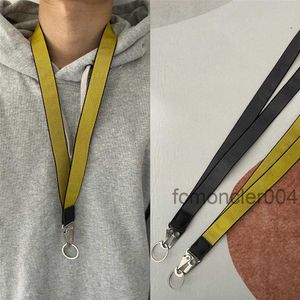 Industrial Lanyard Long Keychain Yellow Nylon Strap Halter Fashion Bagage Pendant Unisex Brand Designer Carved Alloy Buckle D275S AZDL