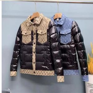 Neue Herren-Daunenjacke, lockerer Wintermantel, verdickte warme, mit Baumwolle gefütterte Jacke, bedruckte Kapuzen-Brotjacken, Oberbekleidung, große Oberteile, Kleidung