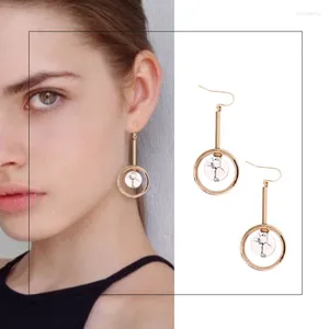 Orecchini pendenti Moda Goccia Imitazione Pietra di pino Charms Gancio per l'orecchio Cerchio rotondo Eardrop 4 colori