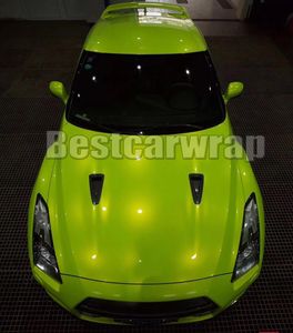 Klistermärken Acid Lemon Gloss Colorflow Skift till Gold Vinyl Wrap för Car Wrap Film Magic Glossy 1080 Union som täcker som 3m STORLEK: 1,52*20M (5x67