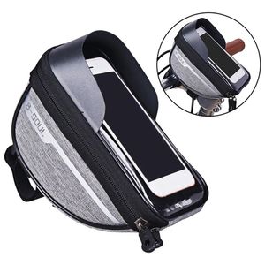 Bicycle Bag Waterproof Frame Front Top Tube Bike Handlebar Mtb Touch Screen Cycling Phone Holder Accessories 231227