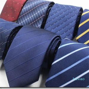 Cravatta da uomo con cerniera, non c'è bisogno di colpire un tailleur da 8 cm professionale blu scuro nero, facile da tirare pigro per il matrimonio dello sposo