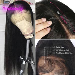 Perucas brasileiras 13x6 peruca de renda 100% virgem cabelo humano sedoso reto peruano indiano yirubeauty cor natural 150% 180% 210%