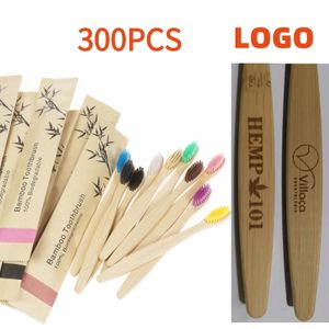 Großhandel 300 Packs Bambus Zahnbürste Kinder Erwachsene Holzpinsel Kinder Bambusbürsten für Zähne 231227