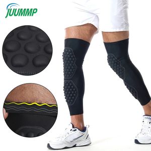 1pcs diz baldır yastıklı bacak uyluk sıkıştırma kolu spor koruyucu dişli shin brace futbol basketbol voleybolu için destek 231227