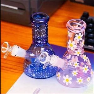 Mcdonald Glass Water Bongs Hookahs Smoking Glasses Pipe Bubbler Heady Oil Rigs beaker Dab With 14mm Joint