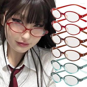 Sunglasses 2023 Fashion Y2K Red Green Frame Retro Oval Glasses Spice Girl Glass Eyewear Computer Anti-blue Eyeglasses Women Seaside Driving