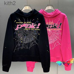 Tasarımcılar Young Thug 1 Yüksek Kaliteli Hoodies Hip Hop P*nk Web Puff Baskı SP5der 555555 Hoodie Erkek Kadın Melek Örümcek Sweatshirt Ağır Kumaş Külot NMIG NMIG