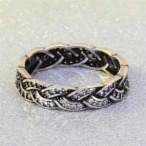 Vecalon Nieuwe Cross Vrouwen Band ring 5A Diamonique Cz 925 sterling zilveren Engagement trouwring voor vrouwen mannen Mode sieraden2713