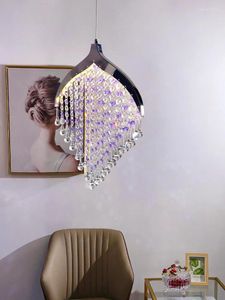 Lâmpadas pendentes luz luxo lustre de cristal personalidade ferro arte lâmpada moderna simples sala estar jantar quarto iluminação