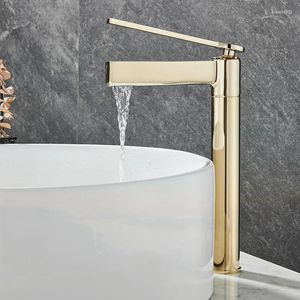 Bathroom Sink Faucets Luxury Faucet Cold Water Mixer Tap Brass Basin Single Hole Deck Mounted Tapware Handle