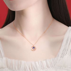 Starry Sky Necklace for Women, Light Luxury, Small and Unique Design Sense, High Grade Sterling Silver Pendant, Starry Moon Collar Chain