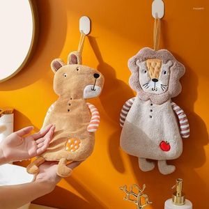 Towel Coral Fleece Hand Cute Cartoon Animal Shaped Towels Household Hanging Thickened Kitchen And Bathroom Absorbent