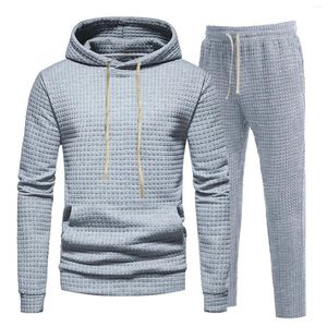 Herrspårar Men Tracksuit Hoodie Suit Pants 2 Piece Overdimensionerad vanlig fast färg Jogging Woman Sweatshirt Ställer in grundläggande pulloverkläder