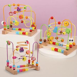 Montessori Maze Circles Around Pärlor Abacus Math Puzzle Early Learning Education Träleksaker för barn Barn 231227