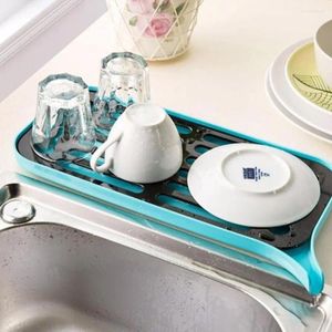 Kitchen Storage Drain Rack Plastic Dish Drainer Dryer Tray Large Sink Drying Worktop Organizer Water Filter For Dishes Fruit