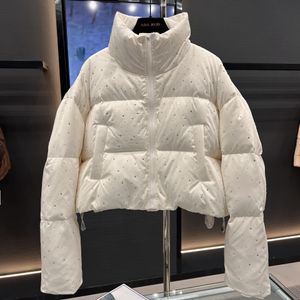 Women's Down Autumn Winter Correct Version White Miu Home Heavy Industry Diamond Studded Jacket Bread