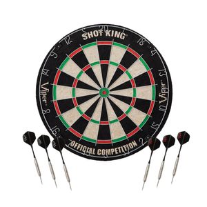 Goods Viper Shot King Regulation Bristle Steel Tip Dartboard Set with Free Bullseye Galvanized Metal Spider Wire High Grad Compr