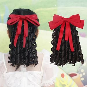 Bow Kids Wig Plait Little Girl Princess Hair Accessories Princess Dress Curly Ponytail huvudbonad flätan för barn Baby Headwear 231226