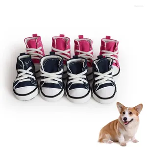 Sapatos de vestuário para cães Esporte Anti-Slip Sneaker Denim Canvas Sports para Teddy Yorkie Botas Cães Gatos