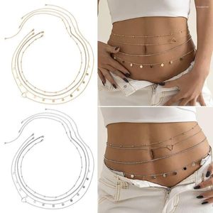 Belts Women Elegant Body Harness Multilayered Slimming Cummerbands Waist Band Tassel Sequin Waistband Metal Chain Belt