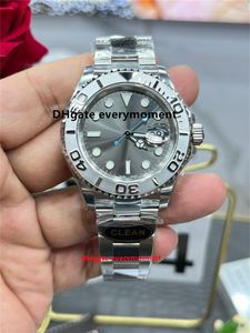 Clean Factory YM Watch 126622 40mm Automatiska mekaniska herrklockor 904L Sapphire Ceramic Ring Silver Grey Dial Blue Character Night Glow Diving Wristwatches-41