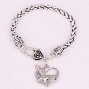 Unisex Tier Chihuahua Muster Herz Charm Armband Gutes Geschenk für Hundeliebhaber Persönlichkeit Schmuck Zinklegierung bieten Drops257J