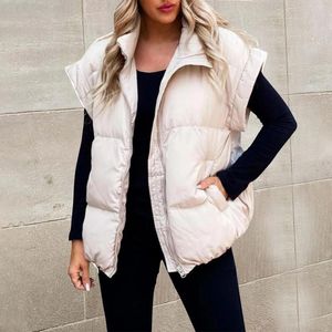 Gilet da donna Colletto rialzato Gilet imbottito trapuntato per berretto da donna Piumino leggero Cappotto lungo riscaldato e giacche