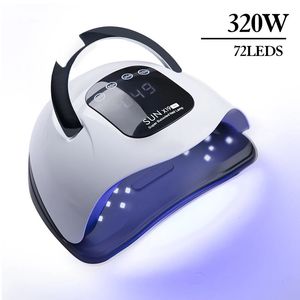 320W UV LED -lampa för naglar 72LEDS Professional Gel Polish Tork med pekskärm smart nagel torktumlare manikyrutrustning verktyg 231226